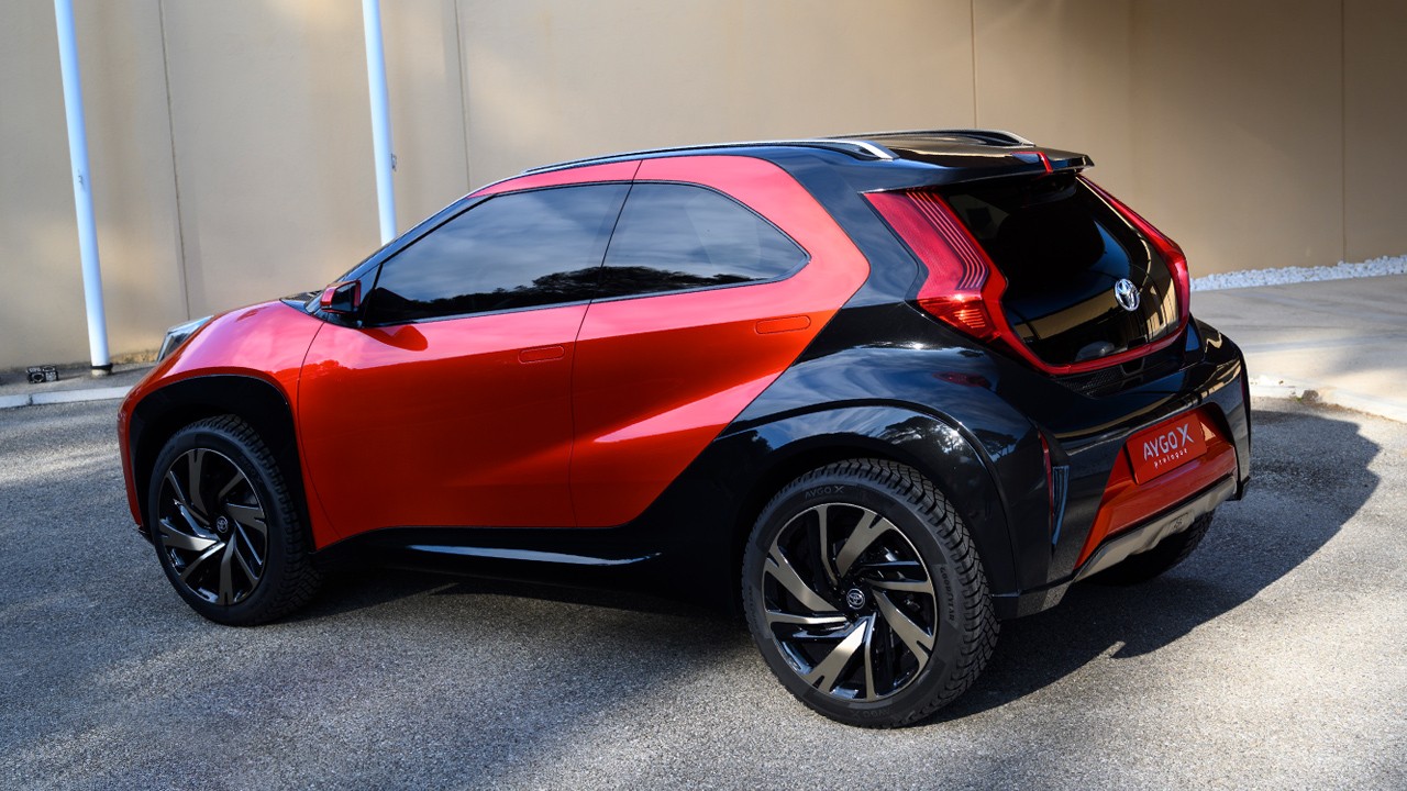 Toyota Aygo X Prologue 3/4 rear view