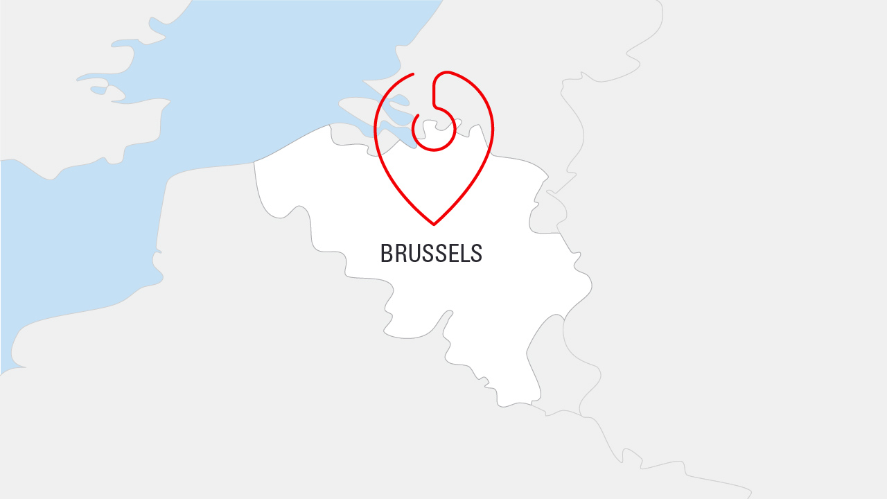 Infographic showing Toyota Motor Corporation Brussels Office on map