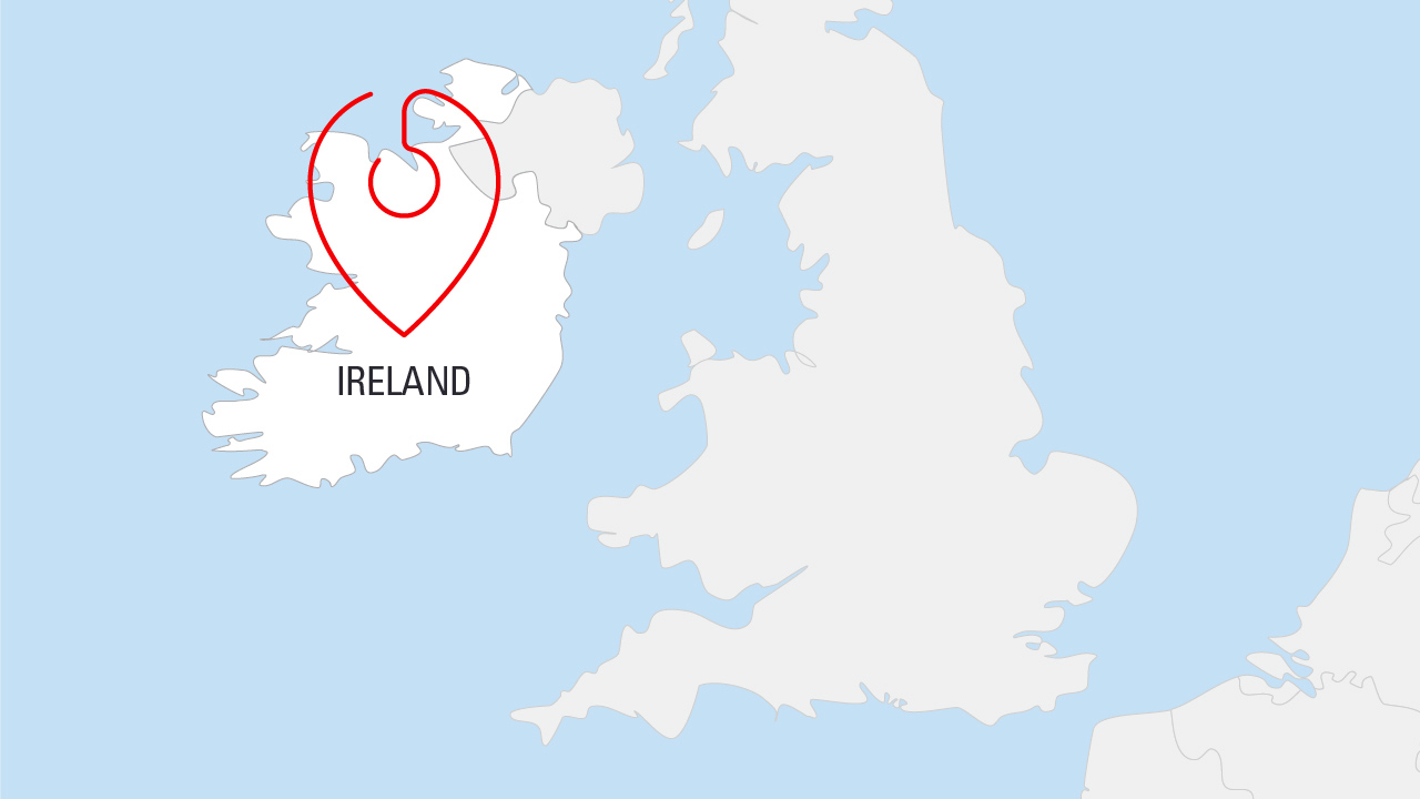 Infographic showing Toyota Ireland on map