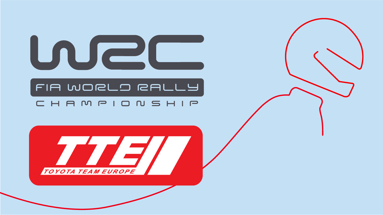 Toyota Team Europe (TTE) and World Rally Championship (WRC) logos