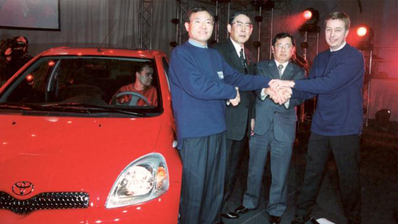 Shaking hands at Toyota Valenciennes plant