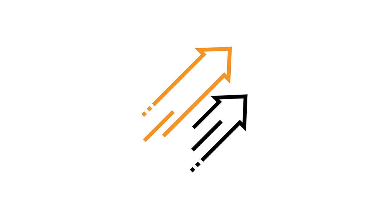 Two arrows pointing forward pictogram