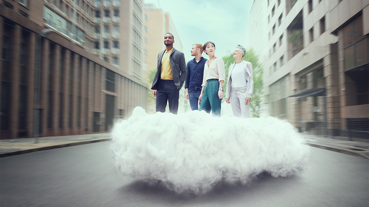 Group of people on a KINTO cloud