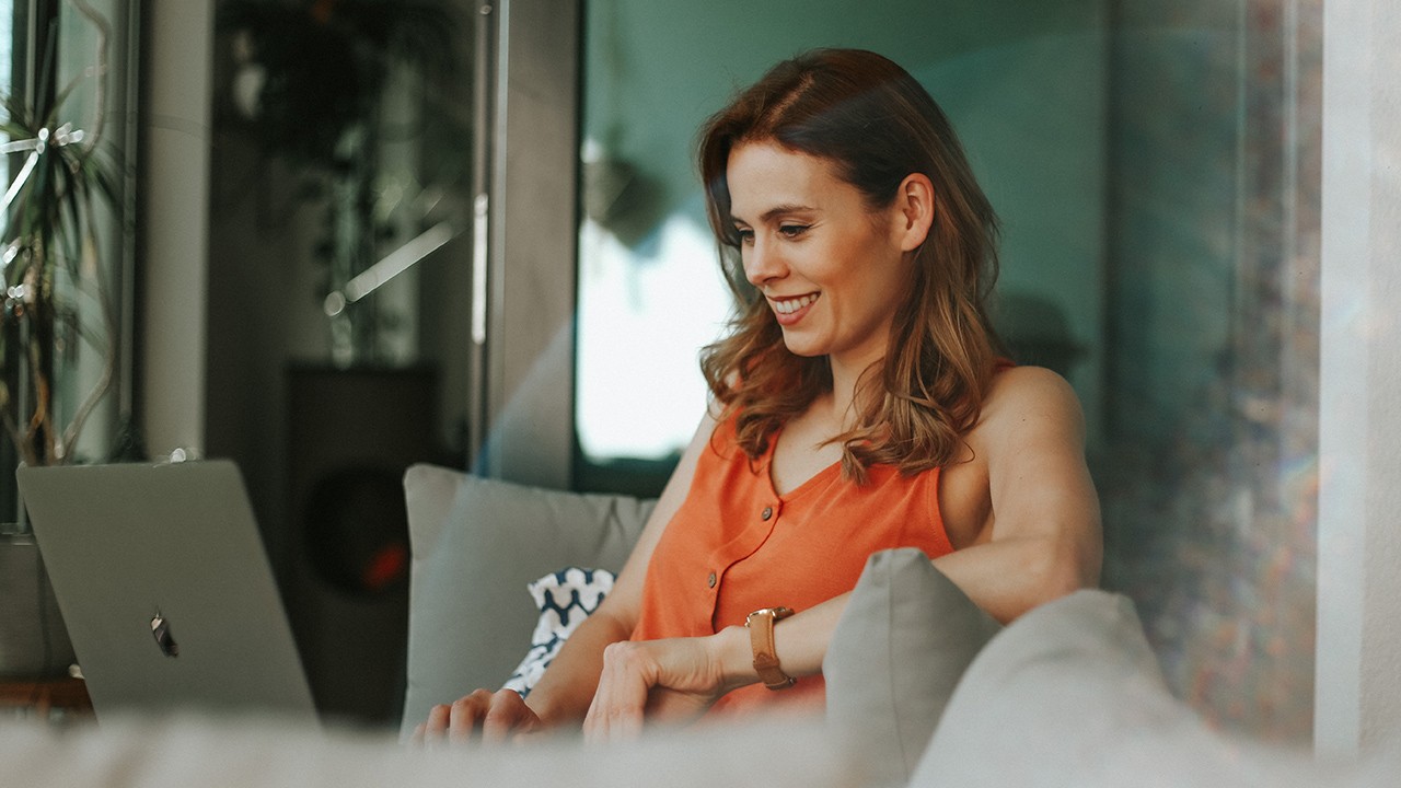 Woman working from home