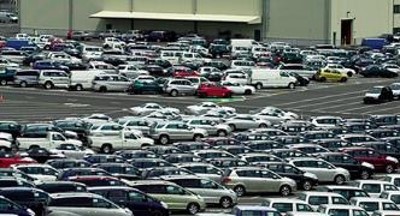 Toyota vehicles in logistics area
